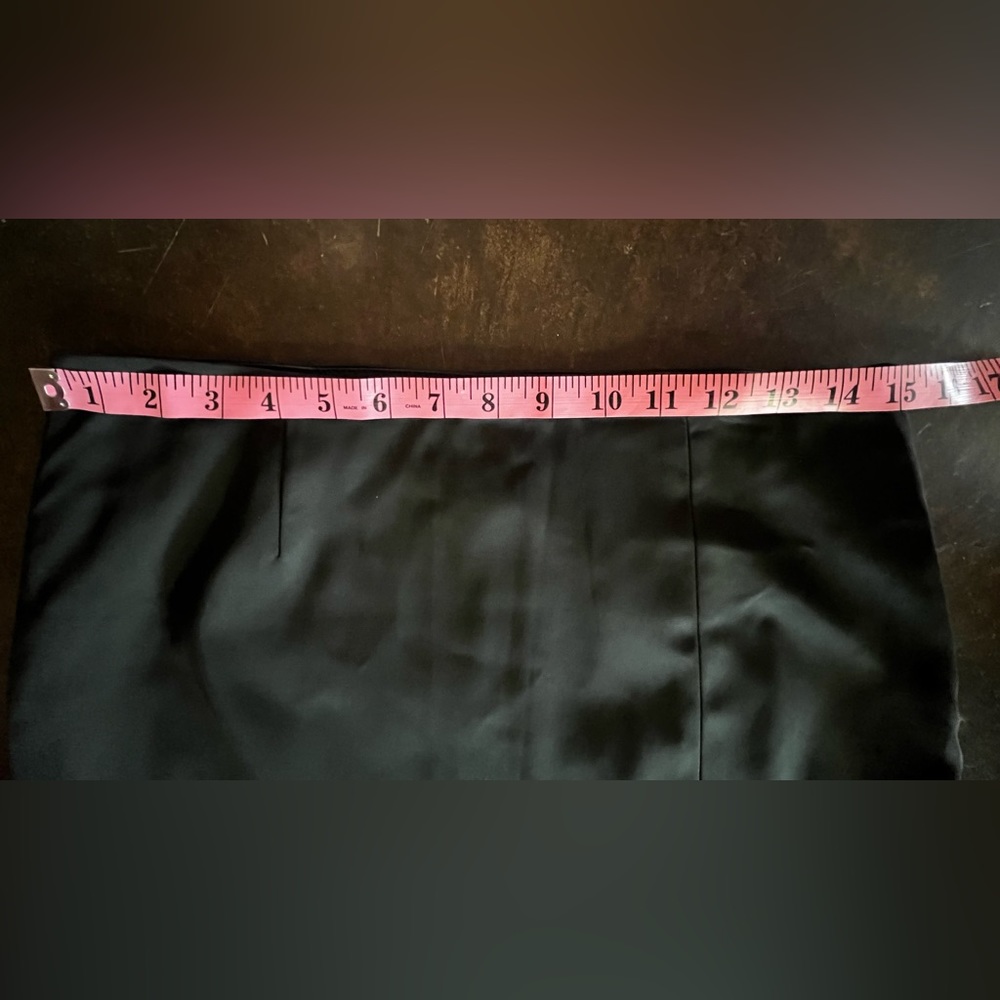 White House Black Market Heavy Lined Black Satin Skirt, 6 - Picture 8 of 14